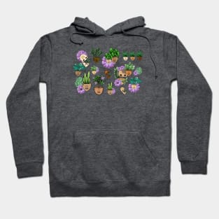 Surreal All Over Print of Punk Plant People Hoodie